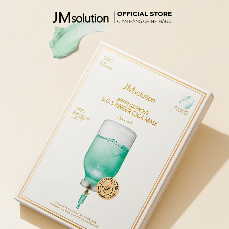 JMSOLUTION WATER LUMINOUS S.O.S RINGER CICA MASK special( Step1 -5g Step 2-30ml )X 5 pices