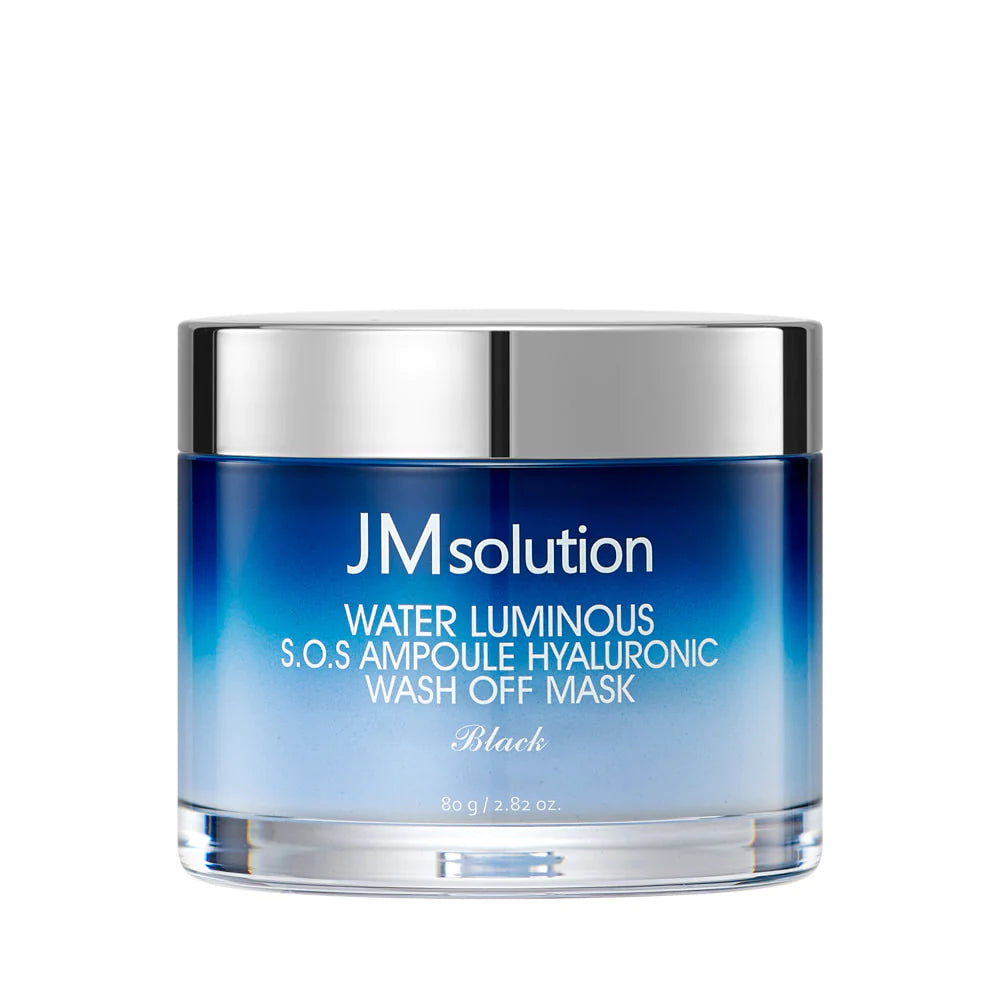 JMSOLUTION WATER LUMINOUS S.O.S AMPOULE HYALURONIC WASH OFF MASK BLACK80g