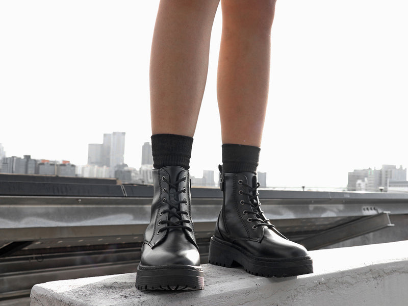 Anarchia Ankle Boots A-1 R Class 220mm 230mm 240mm 250mm Black | Upper: Recycled leather Outsole: Thermo plastic rubber