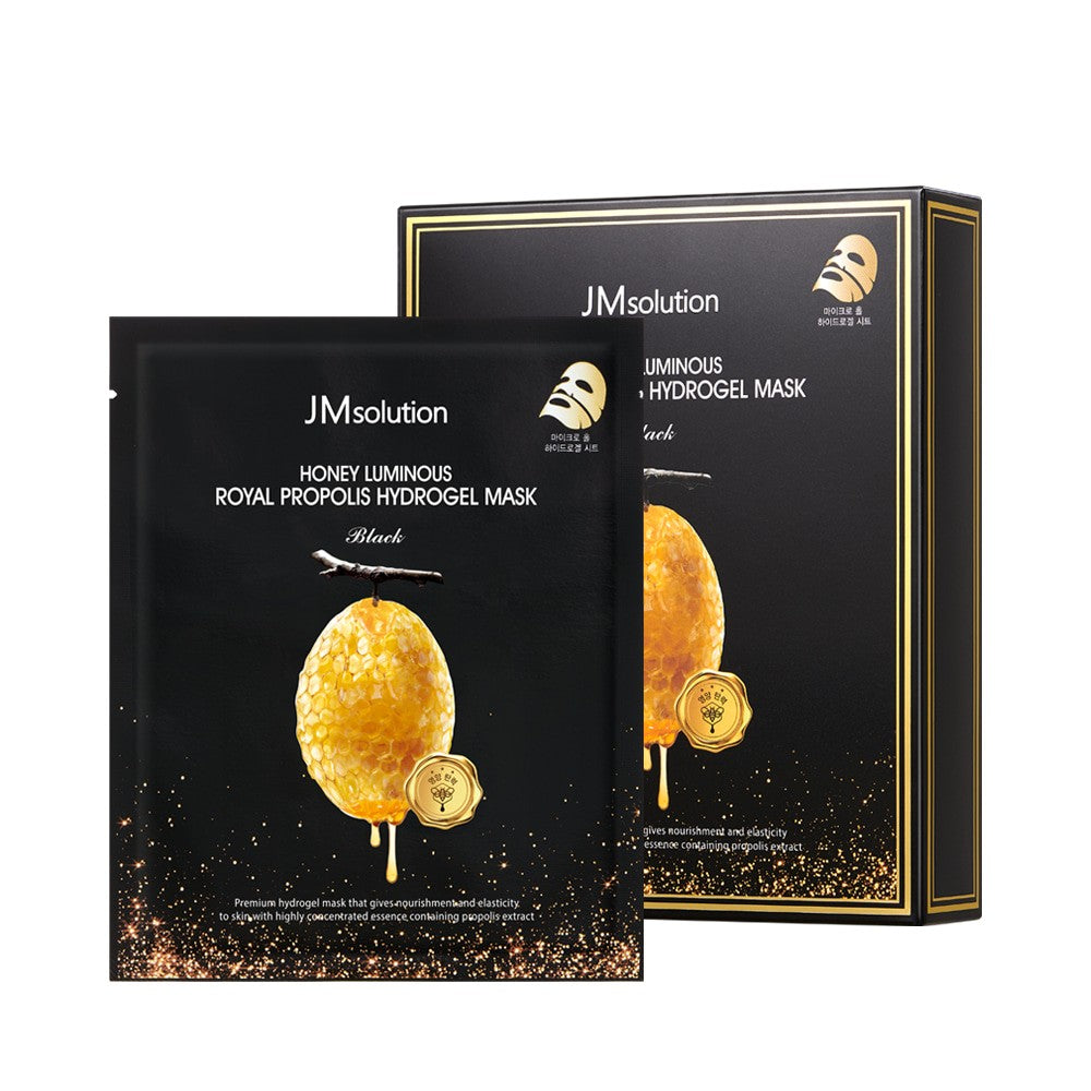 JMSOLUTION HONEY LUMINOUS ROYAL PROPOLIS HYDROGEL MASK BLACK 30g*10 pices