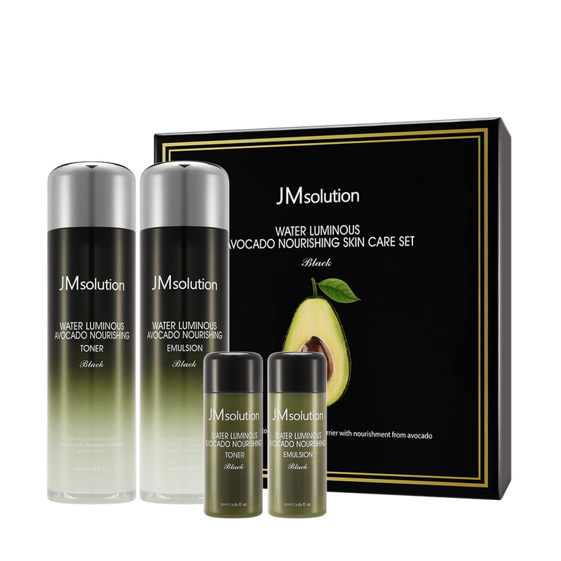 JMSOLUTION  WATER LUMINOUS AVOCADO NOURISHING SKIN CARE SET Black130ml/20ml * 2 pices