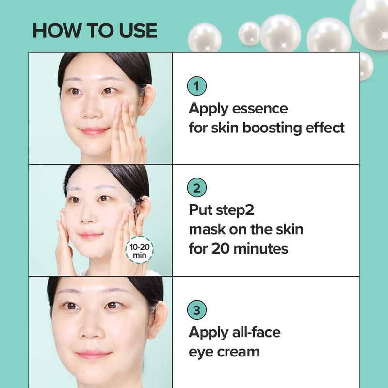 JMSOLUTION MARINE LUMINOUS PEARL DEEP MOISTURE MASK Pearl (Step1 1.5ml/Step2  27ml/Step3 1.5ml)*10 pices(Step1 1.5ml/Step2  27ml/Step3 1.5ml)*10 pices