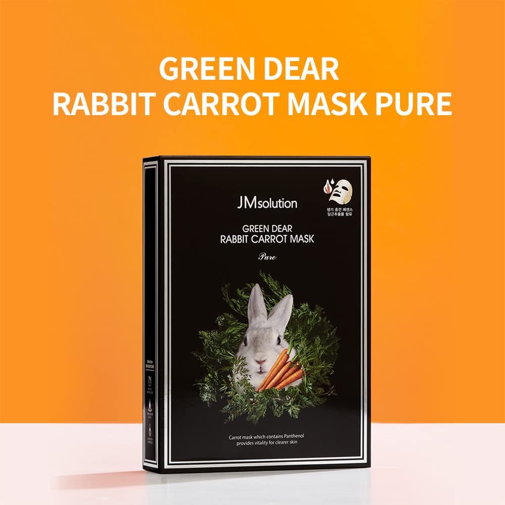 JMSOLUTION GREEN DEAR RABBIT CARROT MASK PURE 30ml*10 pices