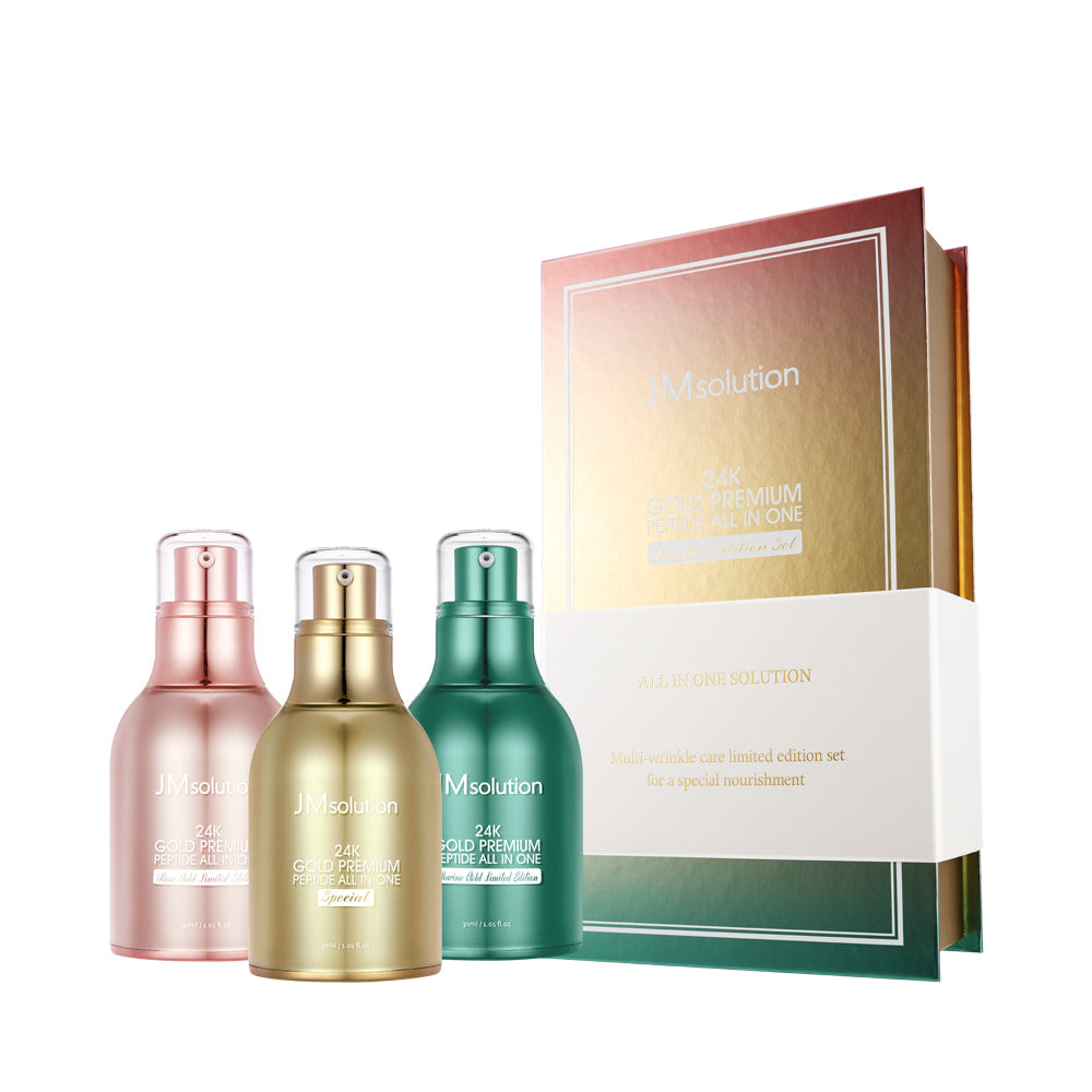 JMSOLUTION 24K GOLD PREMIUM PEPTIDE ALL IN ONE LIMITED EDITION SET 30ml x 3