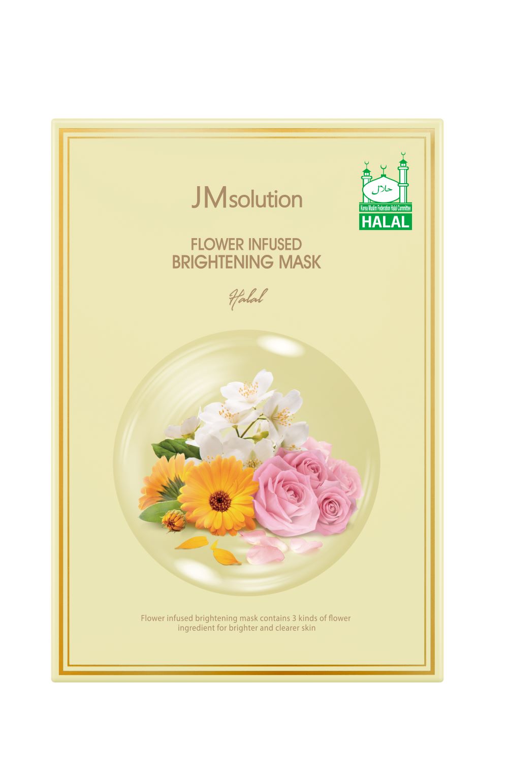 JMSOLUTION FLOWER INFUSED BRIGHTENING MASK HALAL 30ml x 10  pices