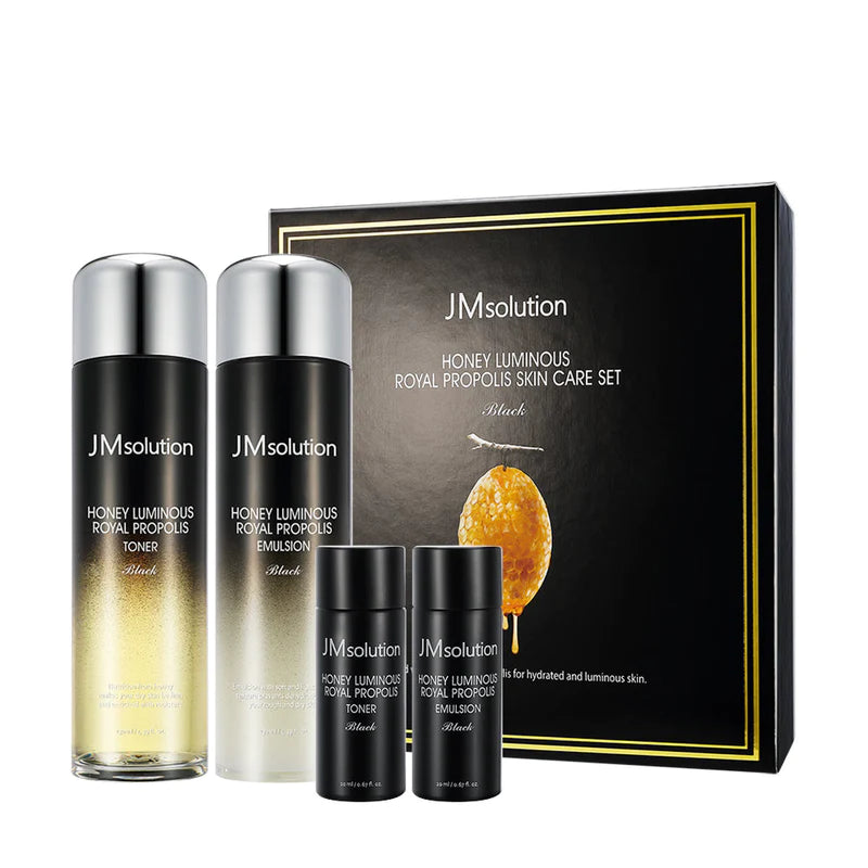 JMSOLUTION HONEY LUMINOUS ROYAL PROPOLIS SKIN CARE SET Black