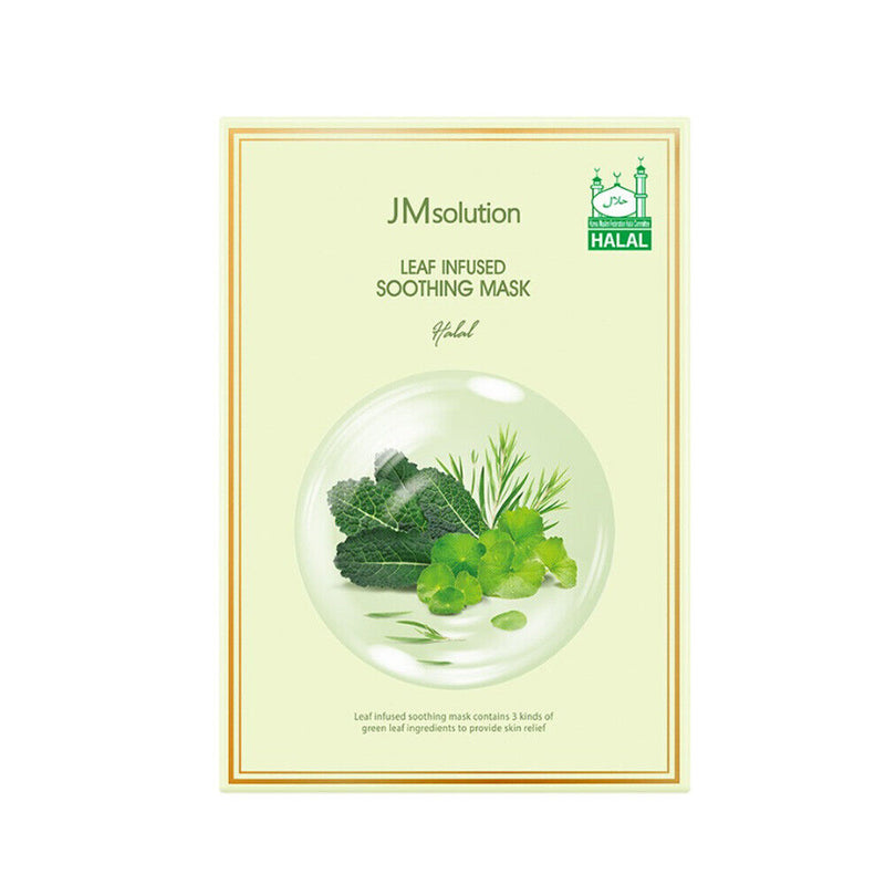 JMSOLUTION LEAF INFUSED SOOTHING MASK HALAL 30ml x 10  pices