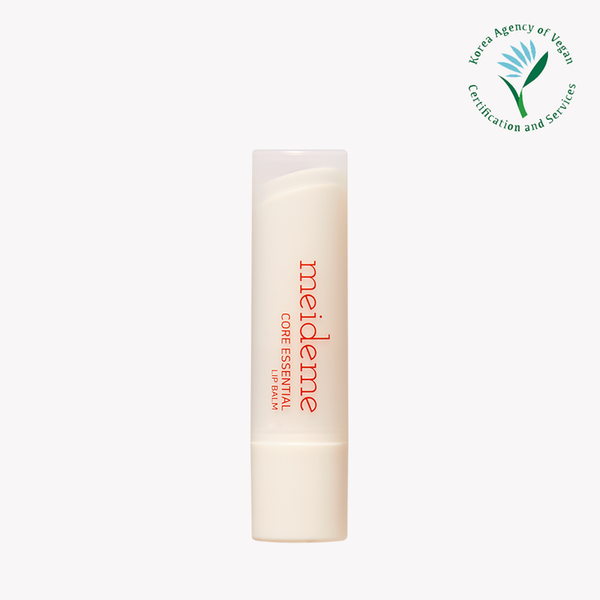 meideme Vegan Core Essential Lip Balm 4g - Scarlet Red | Heart-shaped core with concentrated lip butter and transparent shell with concentrated oil provides moisturizing