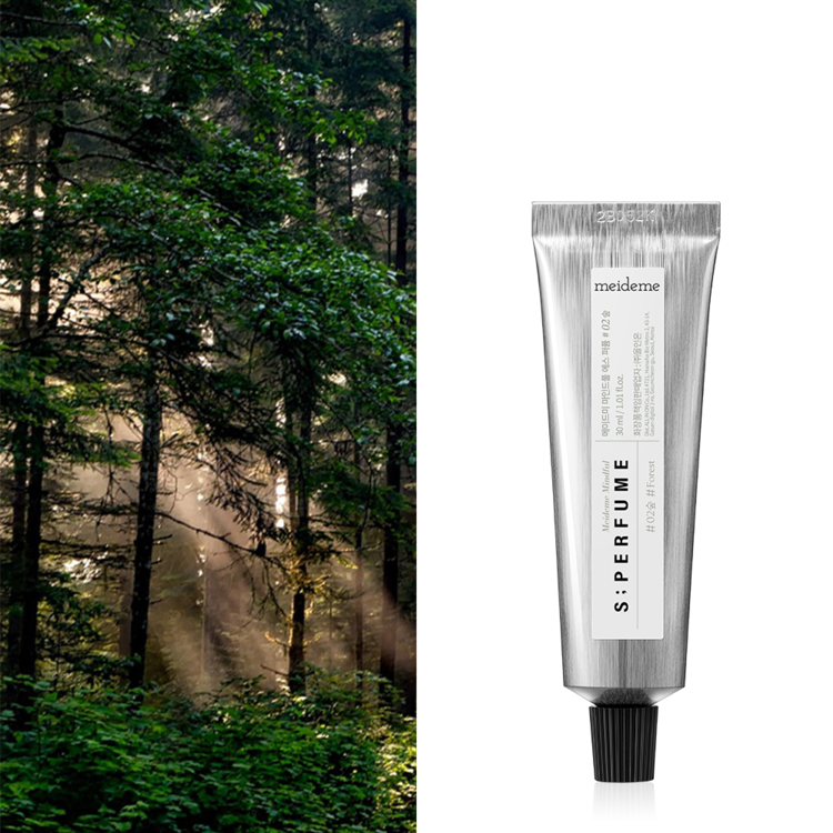Meideme Mindful S;PERFUME #02.Forest 30ml | Fresh cypress fragrant rose, along with heavy deep woody notes warm musk create a cozy woody scent with soft elegance