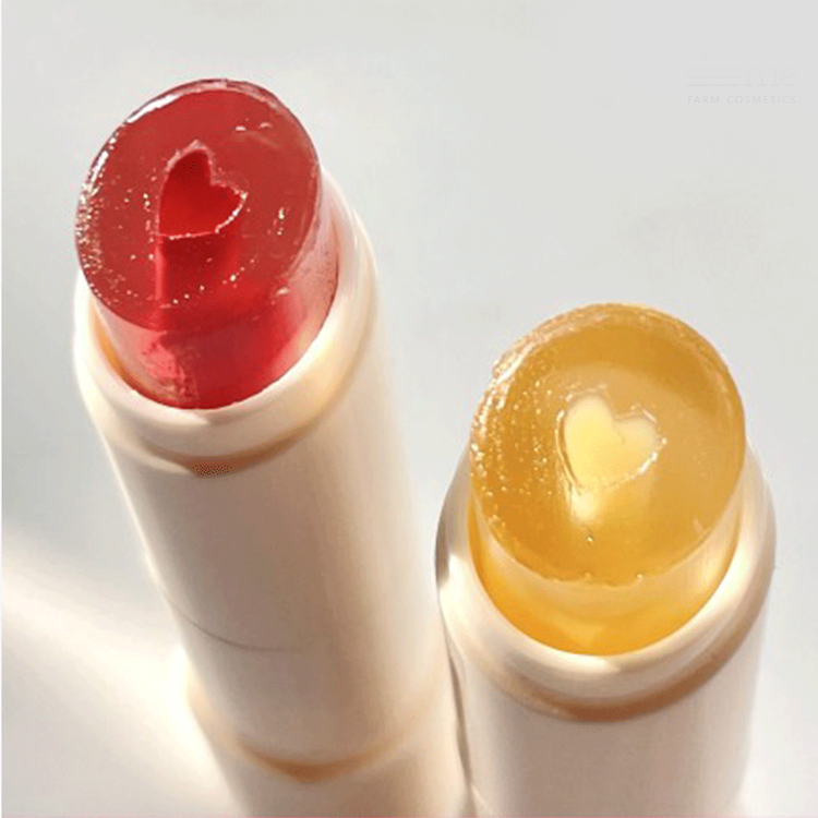 meideme Vegan Core Essential Lip Balm 4g - Scarlet Red | Heart-shaped core with concentrated lip butter and transparent shell with concentrated oil provides moisturizing