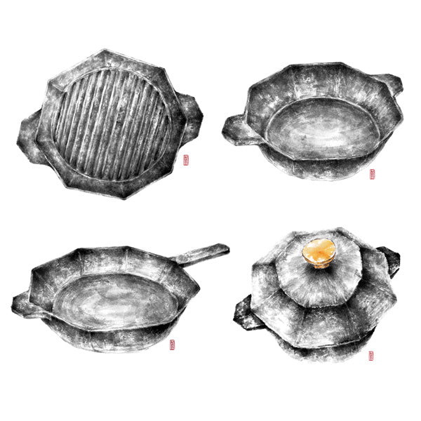 MommysPOT Cast Iron Grill Pan  4 Set
