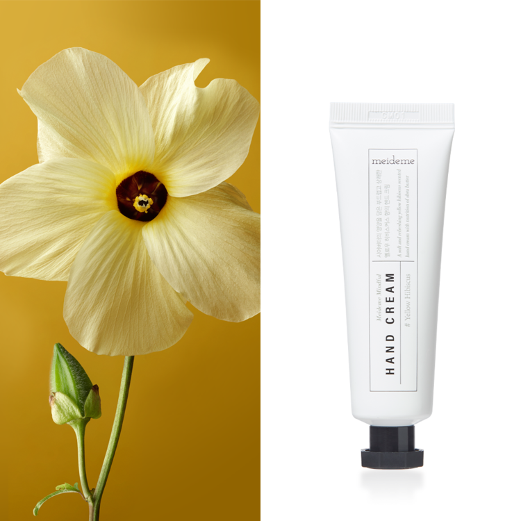 Meideme Mindful Hand Cream 30ml - Yellow Hibiscus | Floral scented hand cream with fresh rose white musk refreshing yellow hibiscus