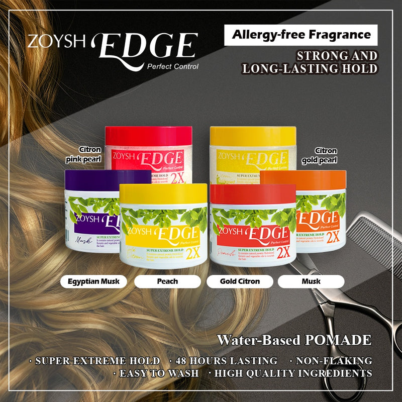 ZOYSH EDGE Perfect Control Super Extreme Hold 2X 100g | Water-Based Pomade | For All Hair Types, 48Hrs Lasting, Non-Flaking, Allergy Free Fragrance
