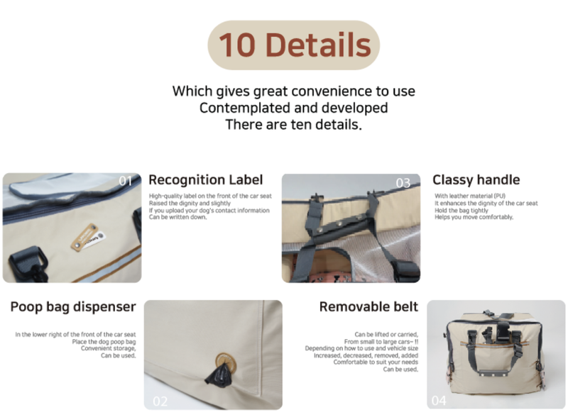 360 Pet Carseat  Waterproof fabric