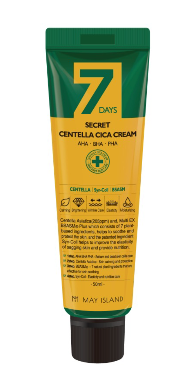 MAY ISLAND 7 Days Secret Centella Cica Cream 50ml [Acne|AHA|BHA|PHA|Skin Soothing|Whitening|Wrinkle Care|Elasticity Improvement]