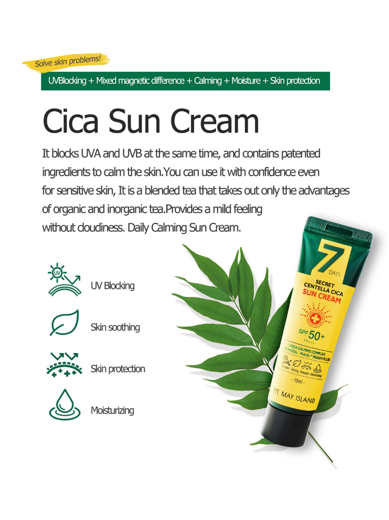 MAY ISLAND 7-Days Secret Centella Cica Mini Kit Set [Acne|Cica|Sensitive Skin|Soothing|Moisturizing|Regeneration|Calming]