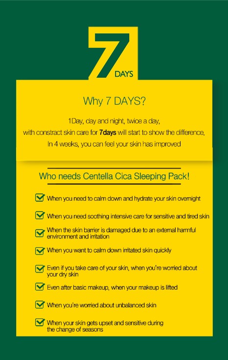 MAY ISLAND 7 Days Secret Centella Cica Sleeping Pack | Moisturizing Sleeping Mask |  Calming | Glowing