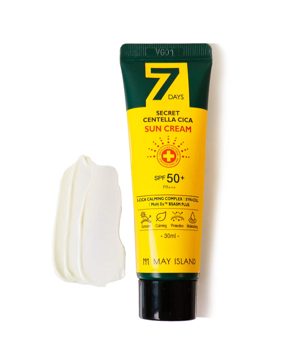 MAY ISLAND 7 Days Secret Centella Cica Sun Cream SPF50+ PA+++ 30ml [Acne|Strong UV Protection|Sun Block|UVA|UVB|Sun Serum]
