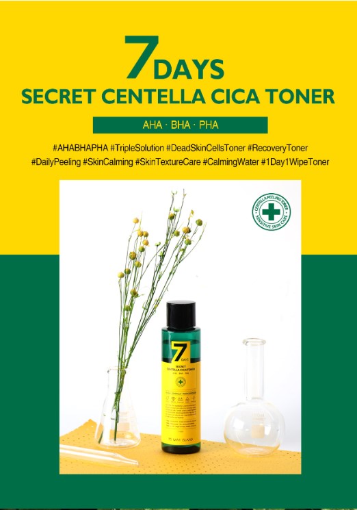MAY ISLAND 7 Days Secret Centella Cica Toner [155ml] | Deadskin Toner | Daily Peeling | Skin Calming