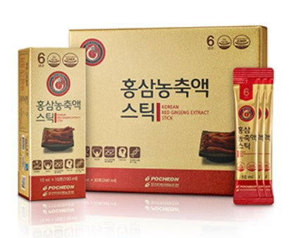 Pocheon Red Ginseng Farm Association - Korean Red Ginseng Extract Stick [10ml x 10 pack/ box] | Antioxidant | Anti-inflammatory