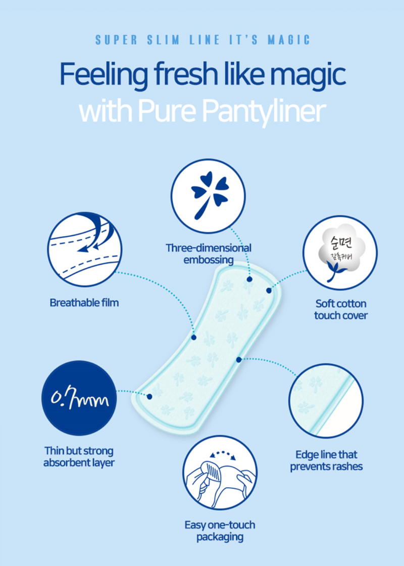 Yejimiin Panty Liners Cotton Touch Pure Slim 150mm 52ps [Sanitary Pad | Feminine | Sanitary Napkins | Menstrual period]