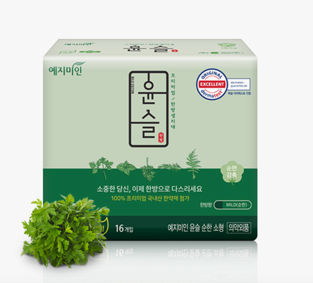 Yejimiin Sanitary Pads Cotton Touch Mild Herb (Small) 230mm 16ps | Feminine | Sanitary Napkins | Menstrual periods
