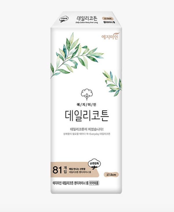 Yejimiin Daily Cotton Long Liner 175mm 81pcs [ Panty Liners | Feminine | Sanitary Napkins | Menstrual periods | Sanitary Pads ]