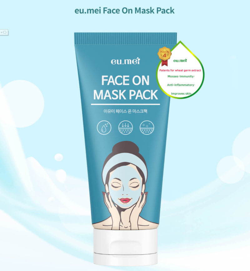 eu.mei Face on mask pack 100g | Add 5 patented ingredients, wheat germ extract, which has antibacterial and anti-inflammatory effects