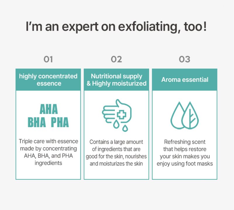 DERMAL Foot Peeling Mask Exfoliating AHA BHA PHA  Foot Care
