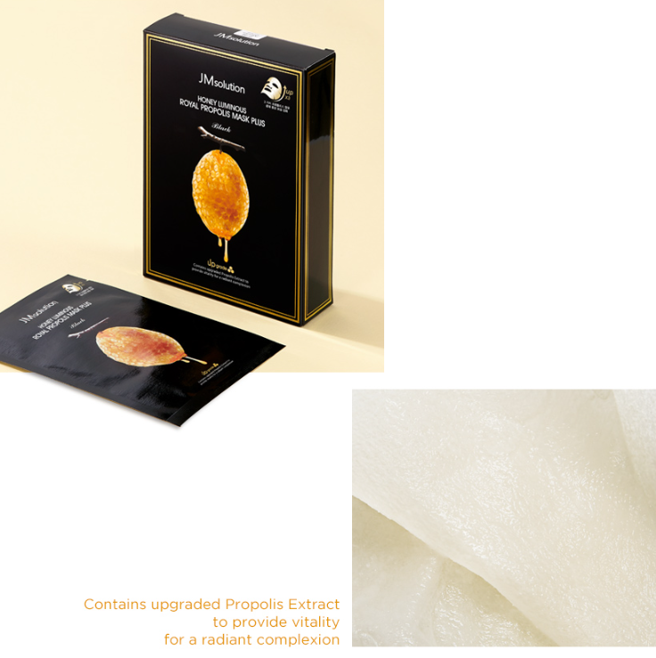JMSOLUTION HONEY LUMINOUS ROYAL PROPOLIS MASK Black 30g x 10pcs