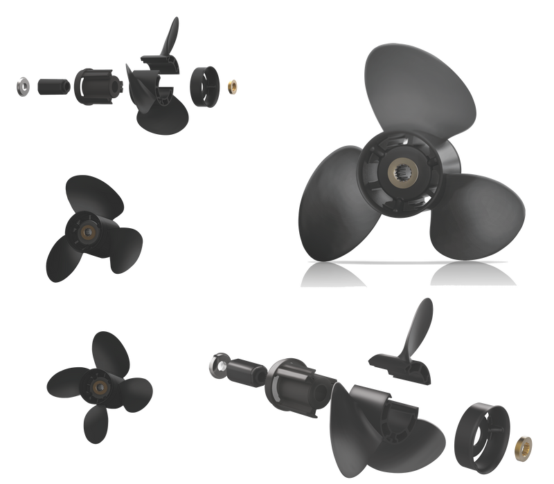 XCOMP HONDA D 60~130 HP Set + Hub Kit Blade Replaceable Propeller for Outboard