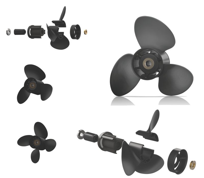 XCOMP YAMAHA C 40~60 HP Set + Hub Kit Blade Replaceable Propeller for Outboard