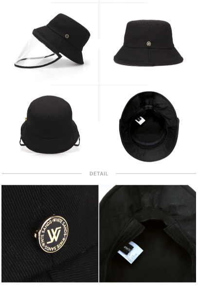 White Sands Virus Protection Hat | Color : Ivory, Black  Cotton 100%