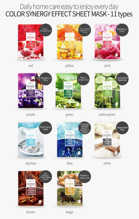 Color Synergy Effect Sheet Mask Blue 20g / 10 sheets - Dotrade Express. Trusted Korea Manufacturers. Find the best Korean Brands