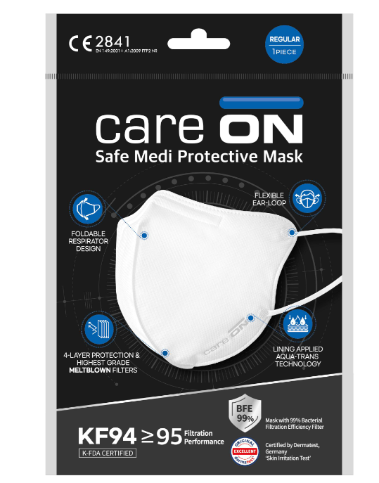 Careon 4-Layer Safe Medi Protective Mask CE FFP2 KF94 Mask 2D BPE 99%