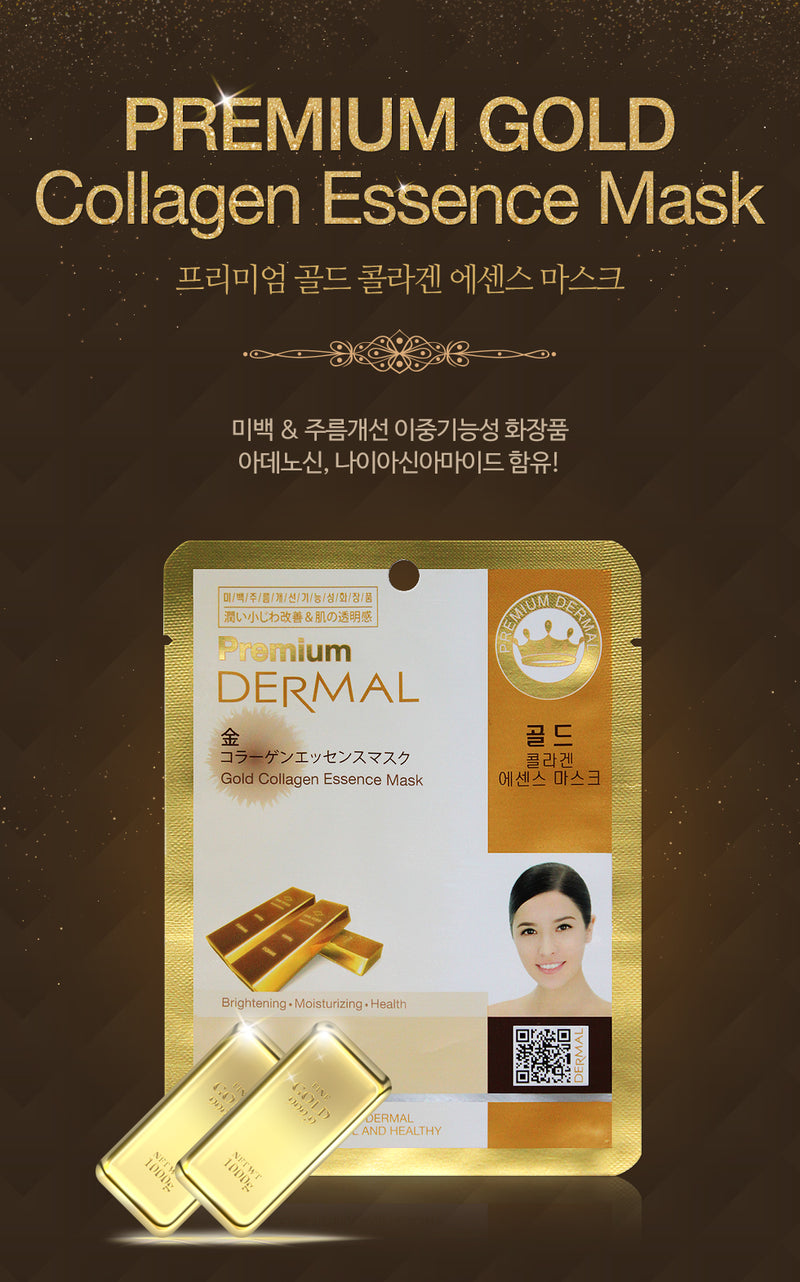 DERMAL Premium Gold Collagen Essence Mask 10 Pieces - Dotrade Express. Trusted Korea Manufacturers. Find the best Korean Brands