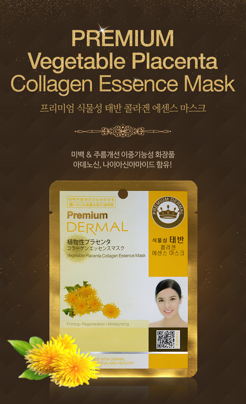 DERMAL Premium Vegetable Placenta Collagen Essence Mask 10 Pieces - Dotrade Express. Trusted Korea Manufacturers. Find the best Korean Brands