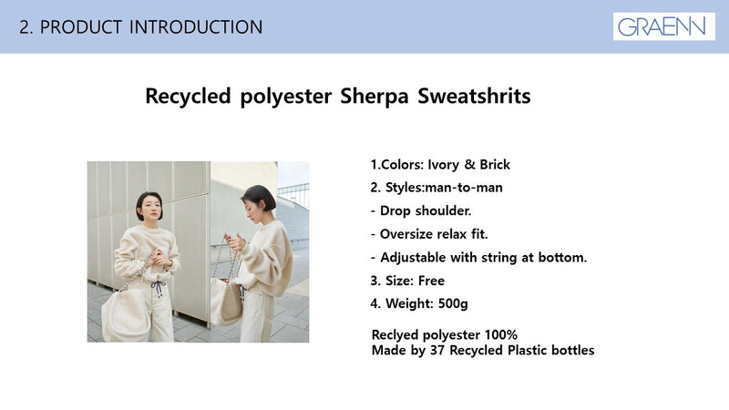 GRAENN  Recycled polyester Sherpa Sweatshrits