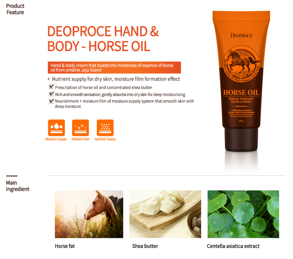 Horse Oil Hand & Body Cream 100ml - Dotrade Express. Trusted Korea Manufacturers. Find the best Korean Brands