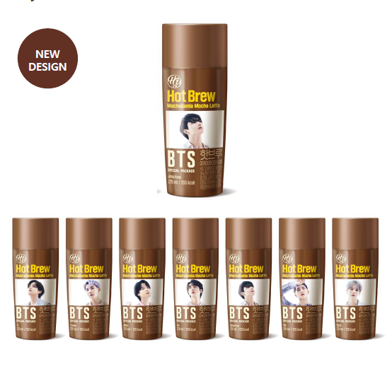 Hy BTS Hotbrew Macadamia Mocha Latte 270ml x 24 Unit / 1 Box  | Hotbrew Coffee, BTS Special edition Package