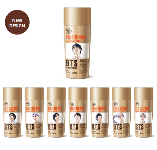 Hy BTS Hotbrew Vanilla Latte 270ml x 24 Unit / 1 Box  | Hotbrew Coffee BTS Special edition Package