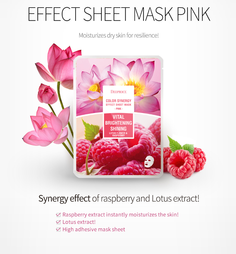 Color Synergy Effect Sheet Mask Pink 20g / 10 sheets - Dotrade Express. Trusted Korea Manufacturers. Find the best Korean Brands