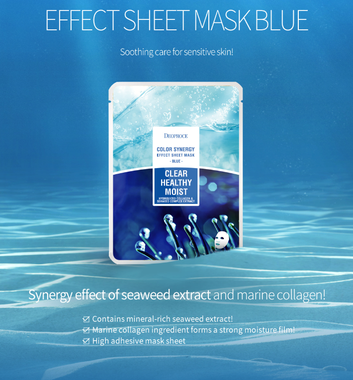 Color Synergy Effect Sheet Mask Blue 20g / 10 sheets - Dotrade Express. Trusted Korea Manufacturers. Find the best Korean Brands