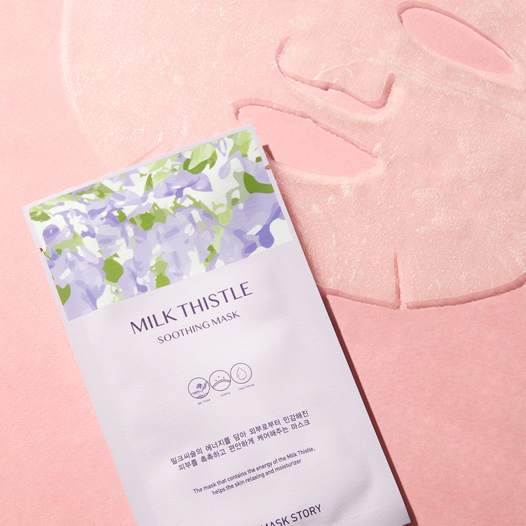 THE K-MASK STORY Milk Thistle Mask (Soothing) 10 Sheets | The sedative energy-filled ampoule containing the energy of Milk Thistle