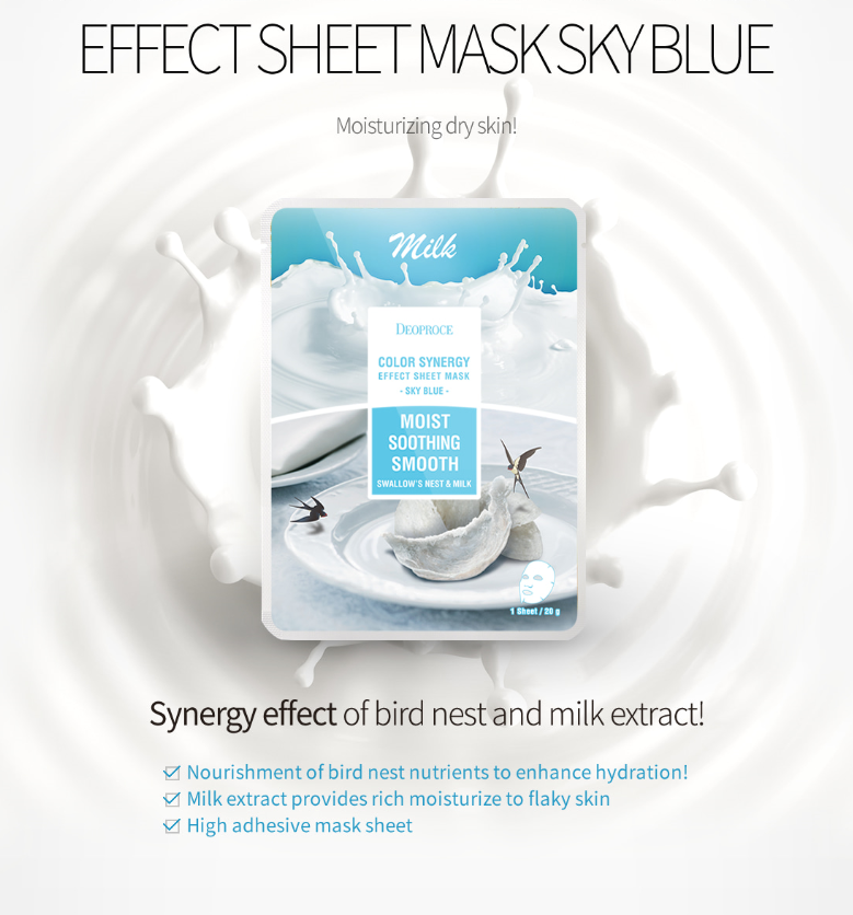 Color Synergy Effect Sheet Mask Sky Blue 20g / 10 sheets - Dotrade Express. Trusted Korea Manufacturers. Find the best Korean Brands