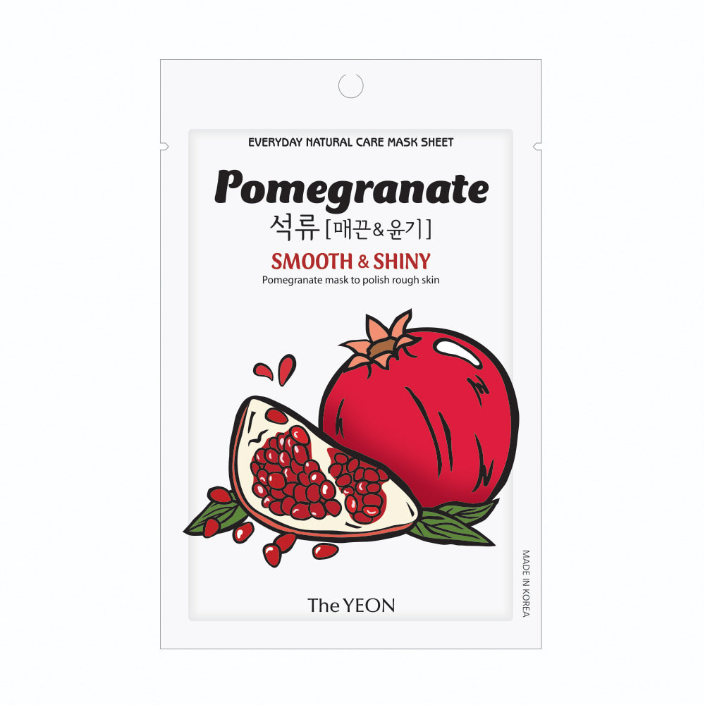 TheYEON Everyday Natural Care Mask Sheet POMEGRANATE [Smooth & Shiny]
