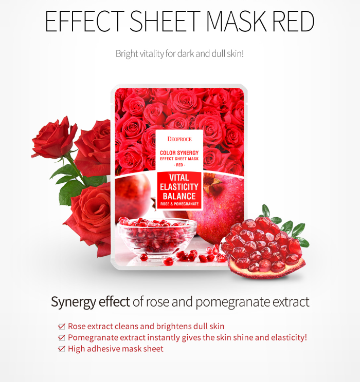 Color Synergy Effect Sheet Mask Red 20g / 10 sheets - Dotrade Express. Trusted Korea Manufacturers. Find the best Korean Brands