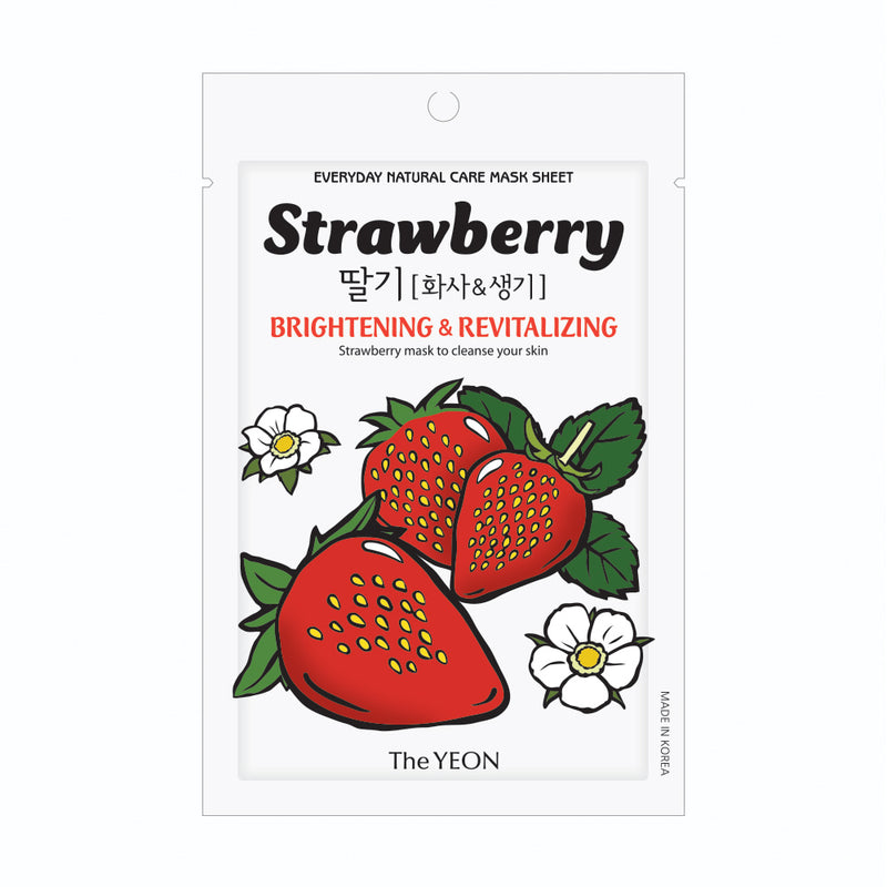 The YEON Everyday Natural Care Mask Sheet STRAWBERRY [Brightening & Revitalizing]