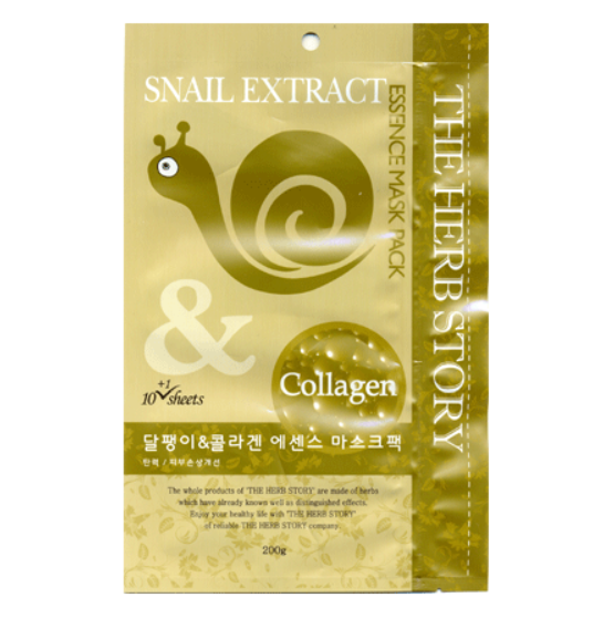 Snail & Collagen Essence Mask Pack (10 sheets / 200g) x 5 boxes