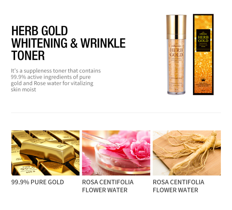 Herb Gold Whitening & Wrinkle Care Toner 135ml - Dotrade Express. Trusted Korea Manufacturers. Find the best Korean Brands